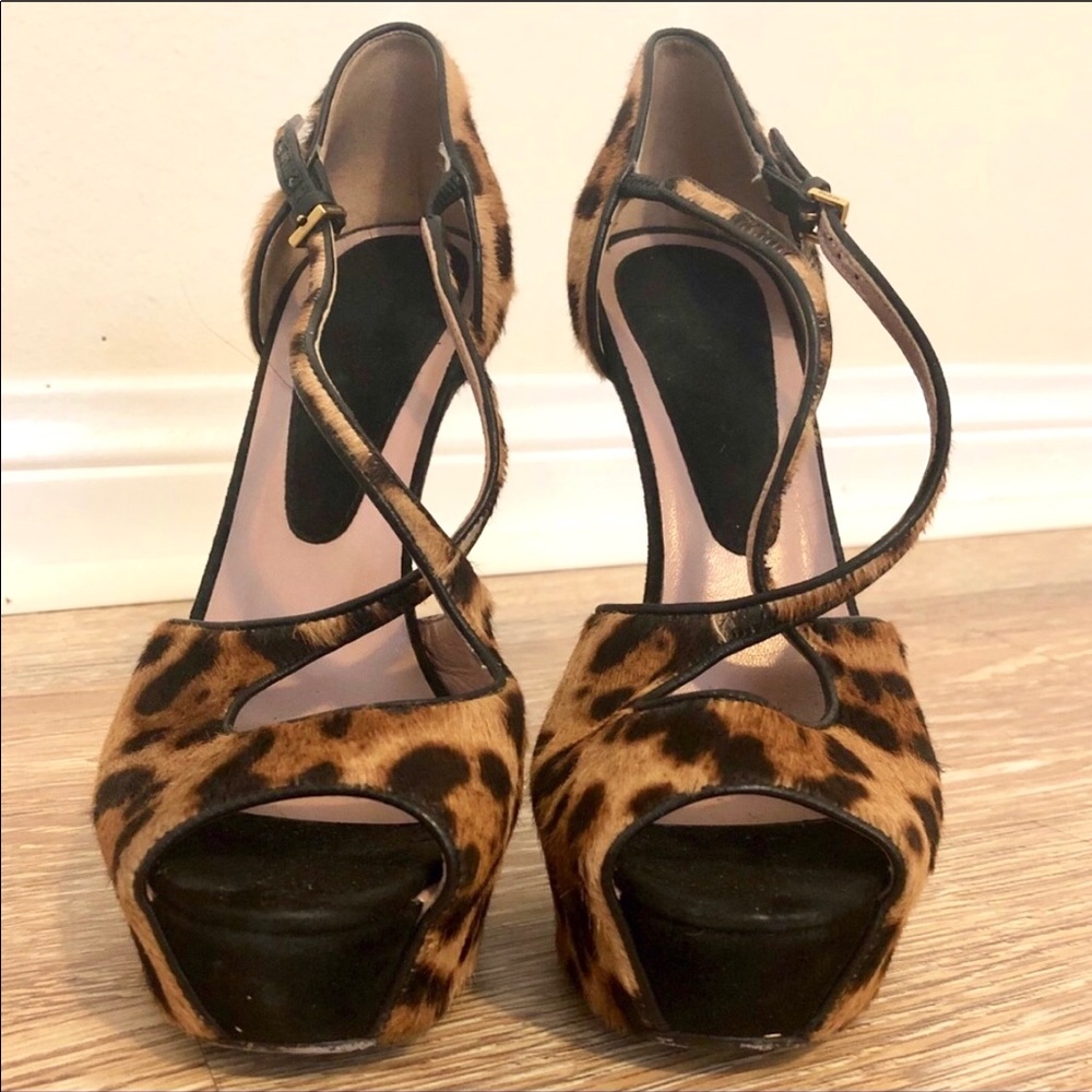 Gucci Calf Hair Leopard Print high heels 37 100%